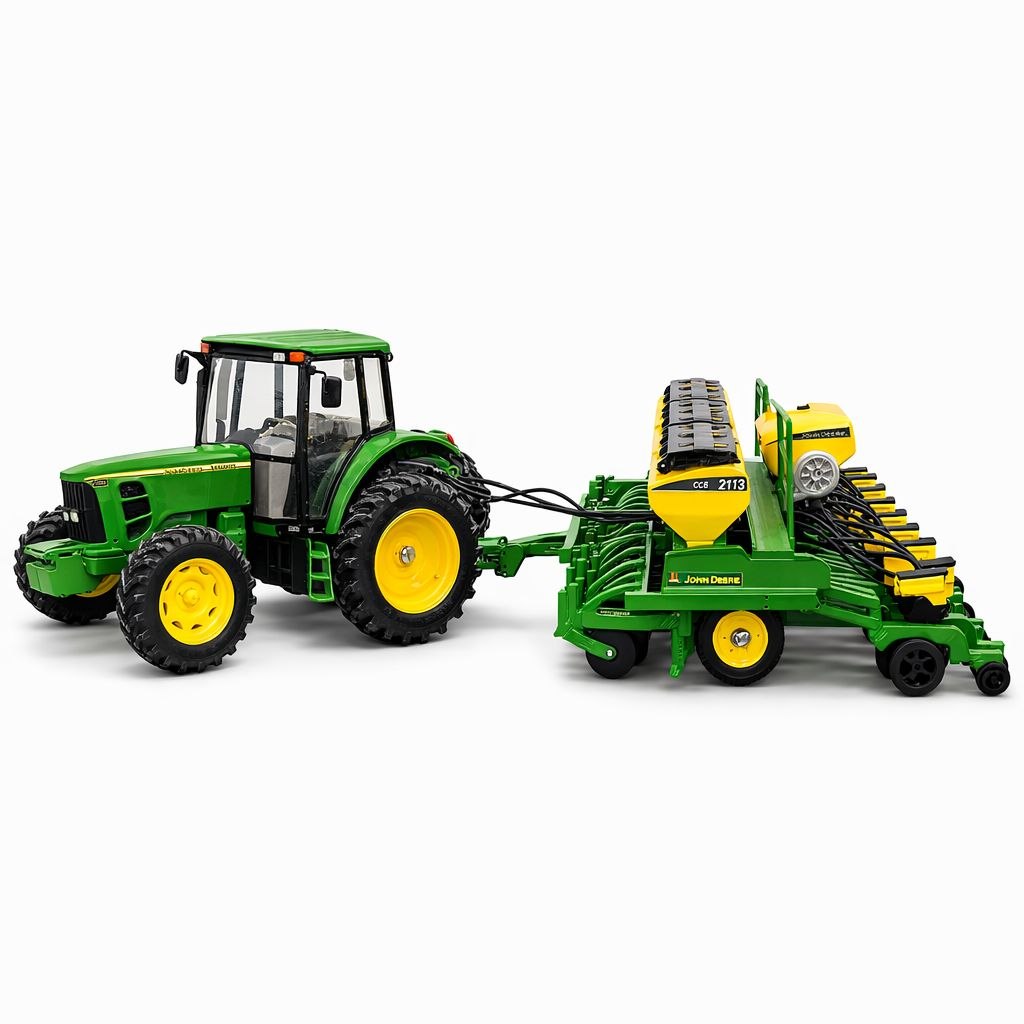 Miniatura John Deere 6145J + Plantadeira John Deere CCS 2113 - 1/24 (Controle Remoto)