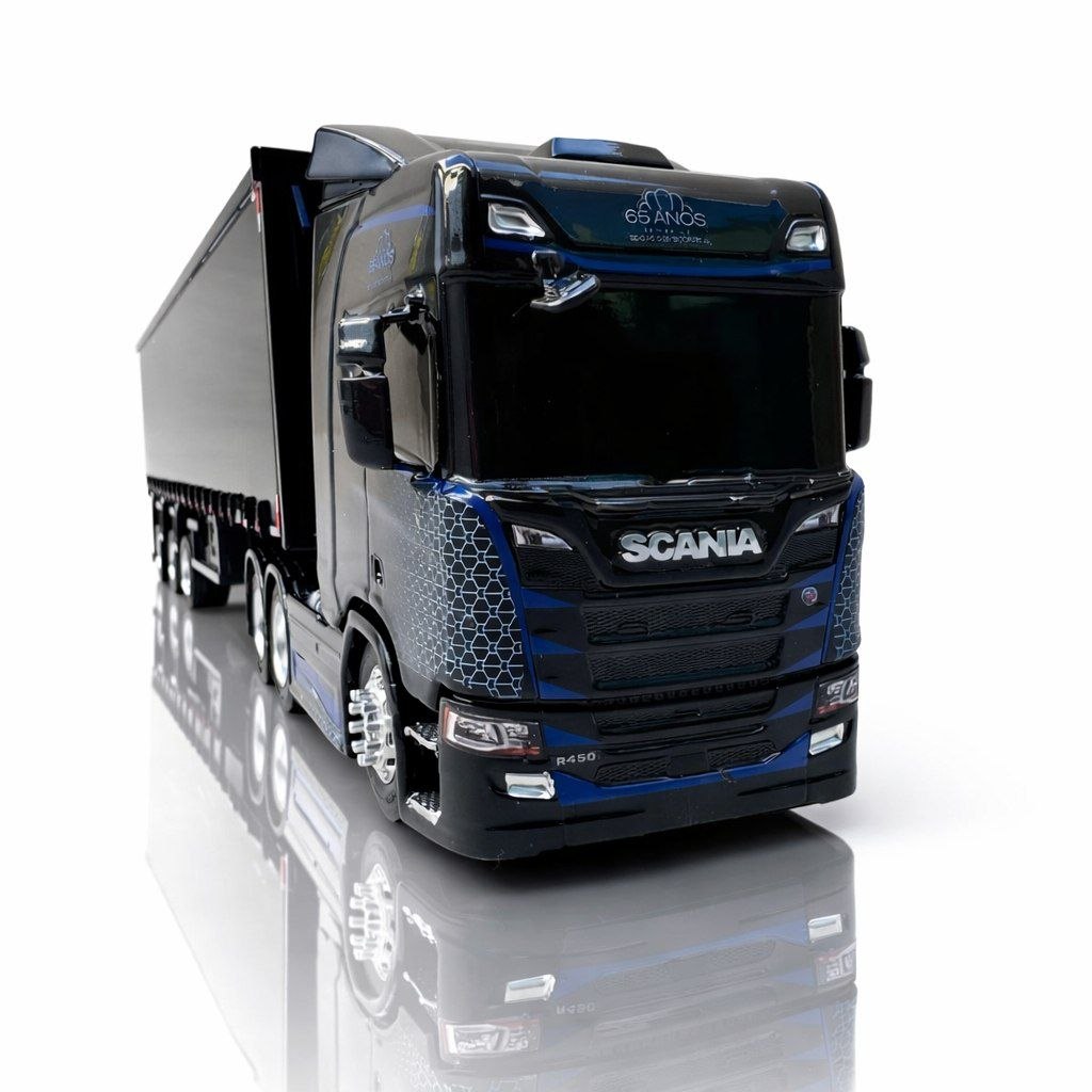 Caminhão Scania NTG Carreta Vanderleia Sider Guerra (Controle Remoto)