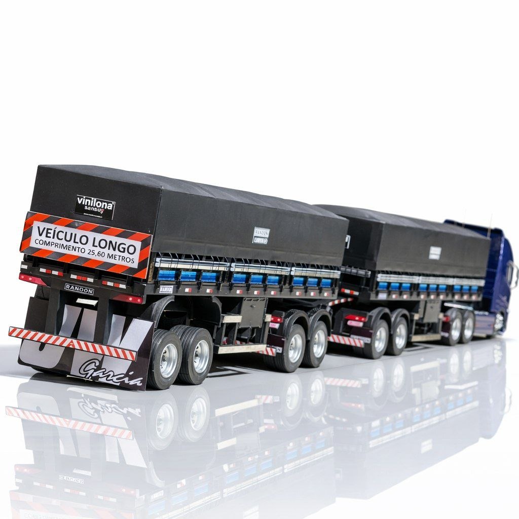 Volvo FH Globetrotter Azul Metálico + Carreta Dupla (Controle Remoto)