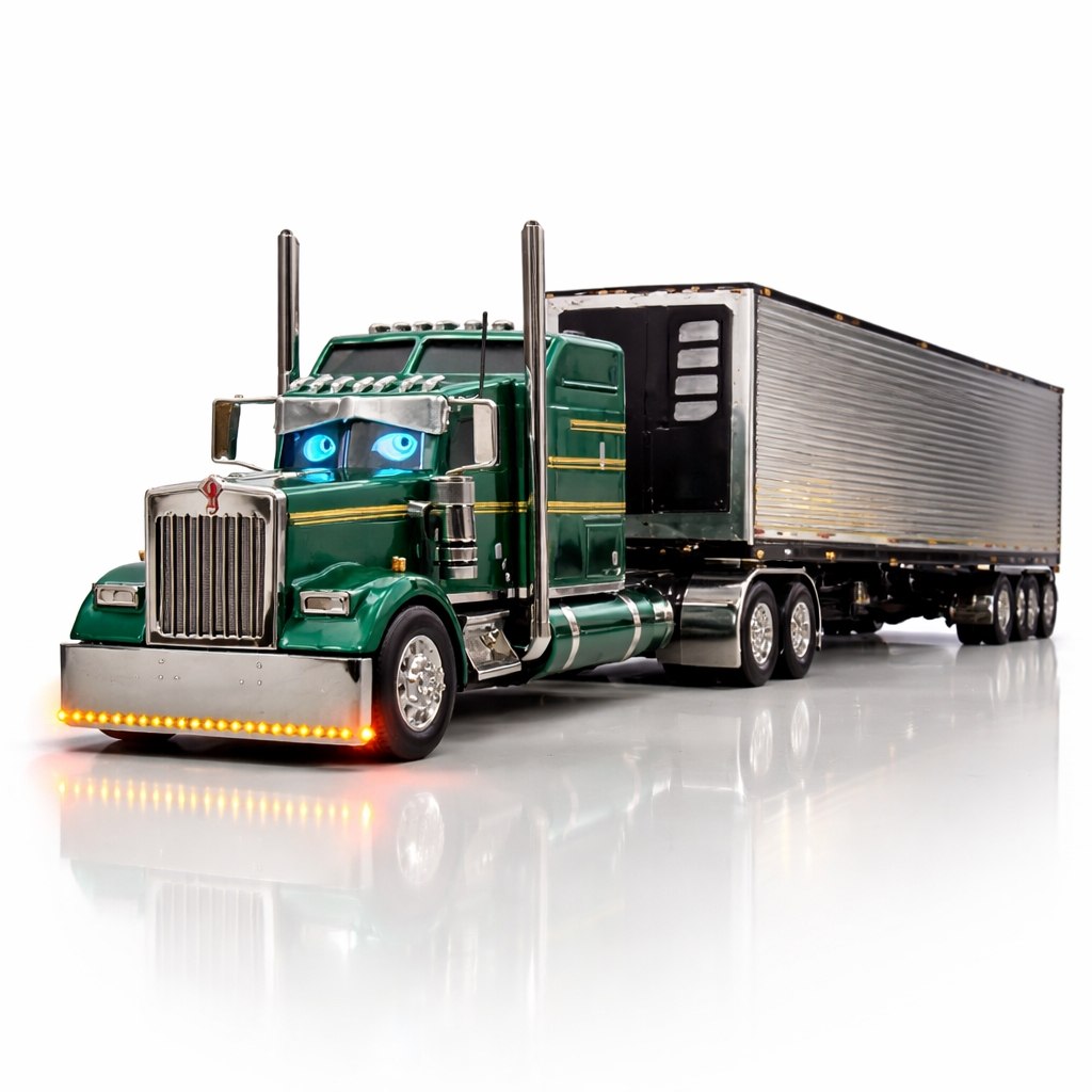 Kenworth W900 Baú Refrigerado com LED Customizado Olho (Controle Remoto)