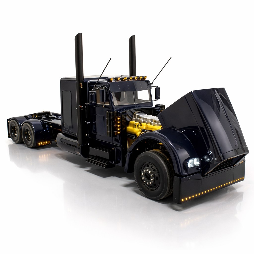 Peterbilt 389 6x4 Black Edition com LED Completo (Controle Remoto)